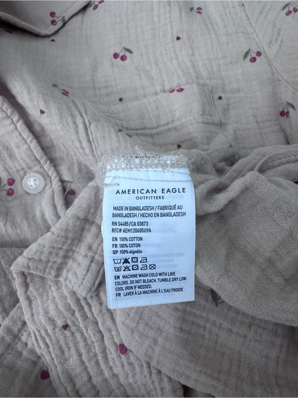 NWT American Eagle Outfitters 100% Cotton Gauge Lounge Set - M (fits like L) - Picture 3 of 4